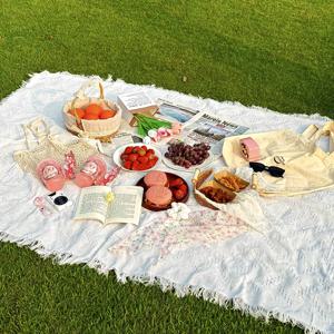 야외용 담요, 피크닉 담요, 스로우 담요, 흰색 격자무늬 가정용 침대 담요, 소파 타월, 캠핑 담요, 텐트 매트, 보온 담요, 찢어짐 방지 가정용 레저 담요, 소파 타월, 식탁보, 소파 커버, 간접식품 직접 접촉용 태피스트리