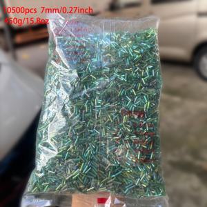10500개 유리 튜브 비즈, 길이 7mm/0.27인치, /15.8oz, 주얼리 제작 부자재, 비즈 공예, 팔찌 목걸이 귀걸이 부자재, 비즈 선물