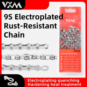 VXM 9단 산악 자전거 체인 116 링크 로드 자전거 속도 체인 녹 방지 내마모성 자전거 변속 액세서리 (퀵 링크 포함)