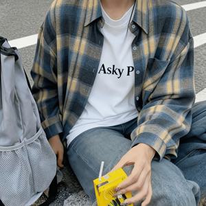 우아한 체크 셔츠, 플래드 프린트 오프숄더 블라우스, 긴소매 탑, 봄/가을 여성 의류
