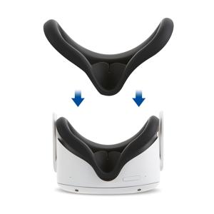 Quest 2 호환 VR 실리콘 페이스 커버, Quest 2 추가 장비용 땀 방지 및 미끄럼 방지 기능이 있는 세탁 가능한 교체 마스크