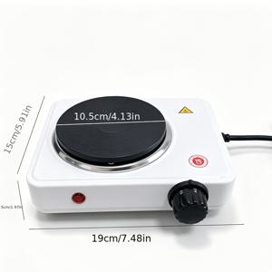1개 500W 미니 전기 핫플레이트, 휴대용 싱글 버너 전기 스토브, 커피 차 우유 가열용 온도 조절 가능 핫플레이트, 가정 사무실 사용