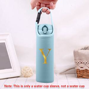 튼튼한 500ml 휴대용 단열 컵 슬리브 케이스 여행용 물병 커버 케이스 보호대 보관 가방 파우치 단열 커버 보호, 차가운 음료 물병 추가용 26글자 패턴