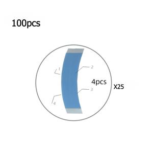 100매 팩 - 초박형 가발 패치 25세트, 양면 비접착 접착제 - 자연스러운 모발 질감을 위한 두피 패치, 접착제 없이 간편하게 부착 및 제거, 할로윈 및 크리스마스 선물 (성인 남녀공용 스타일)