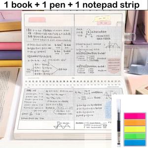 3개 세트 (B5 사이즈 플립 스파이럴 노트 1개, 펜 1개, 멀티 컬러 끈끈이 메모 1개), 색인 페이지가 있는 두꺼운 종이, 무광 커버, 줄자 페이지, 대학 시험 준비, 학습 노트 및 오류 수정에 적합