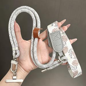 초슬림 조절식 휴대폰 랜야드, 크로스바디/숄더 스트랩 및 클립온 후면 클립 포함 - 스마트폰, 보조배터리, 휴대폰 케이스용 분실 방지 넥 스트랩, 출퇴근, 헬스장, 여행용 핸즈프리