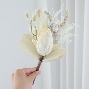 1개, 화려한 제국 난초 밀알 묶음 조화, 시뮬레이션 꽃 꽃, 가정 장식, 거실 식탁 서재 사무실 장식, 신부 웨딩 핸드 부케, 파티 장식에 적합