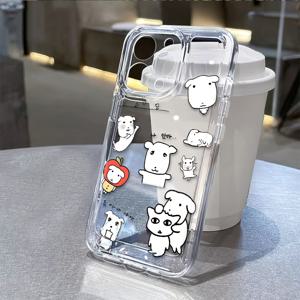 휴대폰 케이스 - 아이폰 17 16E 16 15 14 13 12 11 Pro Air XR XS X 7 8 Plus 투명 TPU 소프트 백 커버에 적합한 만화 가나디스 강아지 폰 케이스
