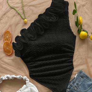 캐주얼 우아한 여성용 핫 아웃핏 로맨틱 레이스 플라워 장식 원숄더 티셔츠 바디콘 탑 비대칭 밑단 비치 휴가 스타일 오프숄더 베스트 크롭탑 섹시 핫 아웃핏 뮤직 페스티벌 라마단 이드 의류
