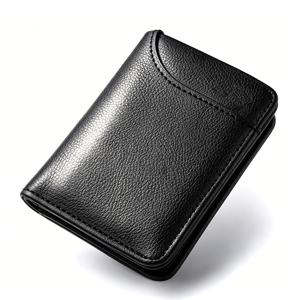 휴대용 초슬림 소프트 지갑 PU 미니 신용카드 지갑 지갑 카드 홀더 남성용 지갑 얇은 작은 짧은 지갑-내장 버클