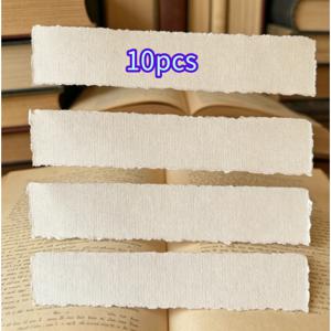 수제 불규칙한 가장자리 수채화 종이, 직사각형 빈 책갈피 종이, 10매, 300g/gsm, 드로잉 종이, 엽서 미술 용품, 흰색 카드지, 빈 책갈피, 수채화 안료 종이. DIY 페인팅, 감사 카드, 인사 카드, 초대장, 생일용