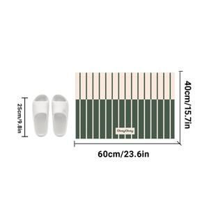 1개 욕실 미끄럼 방지 패드, 슈퍼 미끄럼 방지 고무 소재로 제작, 부드러운 핑크색과 깊은 녹색의 교대로 세로 줄무늬가 있는 눈에 띄는 기하학적 패턴, 모던 또는 스타일의 홈 데코에 적합, 세척 용이