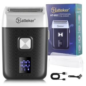 HATTEKER 신형 스마트 디지털 디스플레이 미니 전동 면도기, 왕복식 싱글 헤드 남성용 휴대용 수염 정리기, 기기
