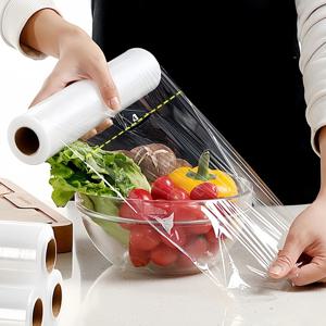 440개 손으로 찢을 수 있는 스트레치 필름 포인트 컷 대형 롤 가정 주방 전자레인지 사용 가능 손으로 찢을 수 있는 PE 식품 포장, 주방 보관 및 보존용