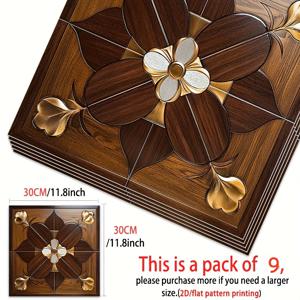 9개, 2D 평면 패턴 바닥 스티커, 11.81X11.81In (30X30Cm) PVC 바닥 타일, 자가 접착 아트 디자인 바닥 데칼, 가정 침실 거실 주방 장식에 적합 - 스타일리시한 바닥 덮개 제작. PVC 바닥재, 2D 평면