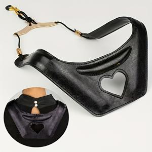 하트 컷아웃이 있는 색소폰 어깨 스트랩, 알토 테너 소프라노 색소폰용 인조 가죽 패딩 색소폰 넥 스트랩, 편안한 악기 스트랩