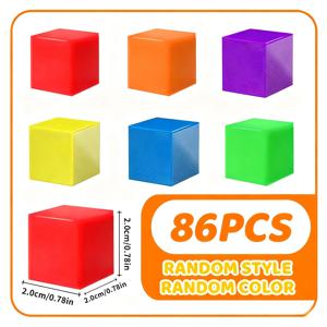자석 빌딩 블록 86개 | 생생한 단색 STEM 조립 장난감, 창의적인 3D 조립, 자유로운 놀이, 직접 만들어보는 재미 | 3세 이상 남녀아이를 위한 크리스마스 및 할로윈 선물, 색상 랜덤