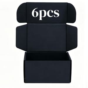 6/30개 팩 접이식 골판지 배송용 박스, 소규모 비즈니스용, 재활용 가능한 다색(블랙/핑크/브라운) 판지 우편용 상자, 선물 포장, 화장품 공예품 포장, 전자상거래 배송 및 공예용
