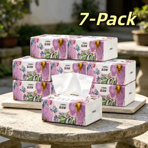 7팩 총 2800매 초극세사 티슈, 팩당 400매, 가정 및 식사용 일회용 냅킨, 가정, 호텔, 여행, 자동차에 적합, 휴대하기 쉬운 고품질 개별 시트 페이셜 티슈, 가정 및 식사용 일회용 냅킨