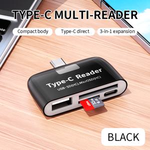 타입-C 카드 리더기, 다기능 스마트 4-in-1 노트북용 내구성 있는 휴대폰 TF SD, USB 충전 포트 USB 3.1 범용 C 어댑터 OTG, 노트북, PC, USB C 장치 등에 적합