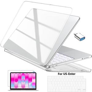 Macbook Neo 케이스 13인치 2026 모델 A3404 (A18 Pro 칩) 4-In-1, 스크래치 방지 보호 하드 쉘 케이스, 키보드 커버, 스크린 필름, Type C 포함, 인디고, 다양한 색상 옵션