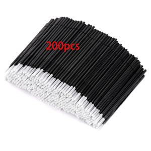 속눈썹 연장용 면봉 200개, 속눈썹 연장, 속눈썹 틈새 청소, 마스카라 발림용, 속눈썹 연장 및 메이크업용 브러시, 보푸라기 없는 미니 립 어플리케이터 브러시, 속눈썹 연장 용품
