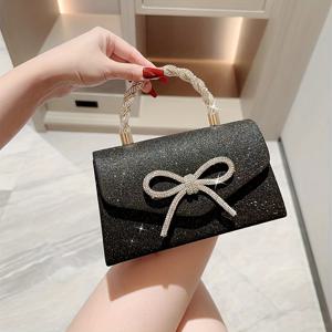 새로운 센스 연회 가방 드레스 다용도 웨스턴 클러치 바디백 소셜라이트 패션 라인스톤 리본 가방 웨딩 시즌 어버이날 선물