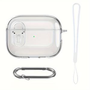 Airpods 5 Pro3 2025 4 ANC 3 Pro 케이스용 TPU 보안 잠금 클립 투명 케이스, Airpods Pro2 투명 커버 케이스 (버클 후크 포함) 풀 커버 보호 케이스