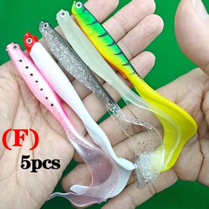 소프트 베이트 낚시 미끼 웜 스윔베이트 워킹피쉬 4.9인치 0.25oz 생생한 디자인 고효율 낚시용 5개 세트