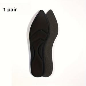 4D 울트라 소프트 밑창 하이힐 신발 깔창 1쌍, 재단 가능한 여성용 깔창, 포인티드 토, 통증 완화, 충격 흡수, 마모 방지, 미끄럼 방지 힐 그립, 미끄럼 방지, 뒤꿈치 미끄러짐 방지, 장시간 서 있어도 편안함