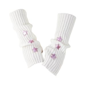 1pc Star Decorated Arm Sleeves for Women, , Warm Fingerless Arm Warmers, Fashionable and Versatile Arm Protectors