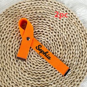 수하물 및 개인 소지품용 맞춤 자수 가방 태그 2개 - 개인화 이름/이니셜/, 내구성 있는 캔버스 및 실, 가방, 백팩, 핸드백용 경량 분실 방지 라벨