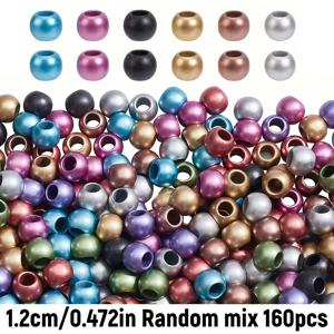 160개/240개 12mm/10mm 아크릴 큰 구멍 비즈 | 랜덤 색상, 주얼리 제작, 팔찌 목걸이 재료