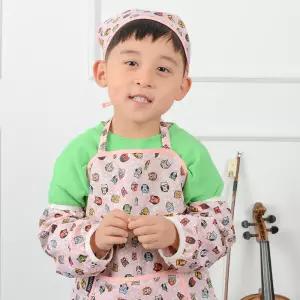 어린이 방수 앞치마 팔토시 두건 세트 어린이집 유치원 초등학교 미술 방수 앞치마