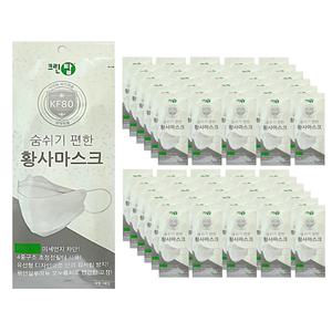 에버그린 크린탑 숨쉬기 편한 황사방역마스크 KF80 대형 50매