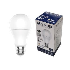 장수램프 LED 벌브 전구 8W 주광색 A19 E26 다마 램프