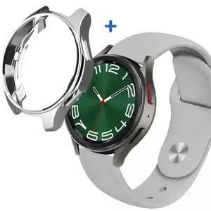[수나르]갤럭시워치6클래식 43mm 47mm 호환 슬림 TPU 케이스 리퀴드 실리콘 밴드 스트랩