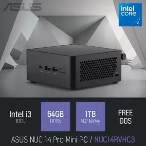 ⓒ ASUS NUC 14 Pro Mini PC NUC14RVH-C3 TALL i3-100U 64GB 1TB / 인강용 사무용 산업용 미니PC