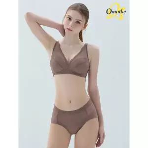 [오모떼] 올데이 에센셜 모노레이스 브라 팬티 2종세트/애쉬브라운