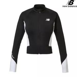 뉴발란스 NBMDE2W702-BK 에센셜 집업 래쉬가드 슬림핏 내장캡 여성 수영복