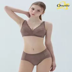 오모떼 올데이 에센셜 모노레이스 브라 팬티 2종세트/애쉬브라운