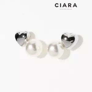 [씨아라]CIARA 14K Mattie 러블리하트 볼륨 진주 귀걸이(SilverPin)