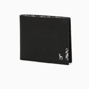 [AK분당점] [헤지스] 블랙 체크장식 소가죽 반지갑 HJWA5E281BK