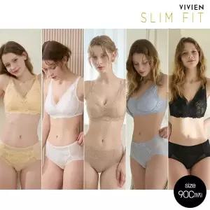 [비비안][방송히트]비비안 슬림핏 21차 빅사이즈 풀커버 노와이어 레이스 브라팬티세트(75A-90C)