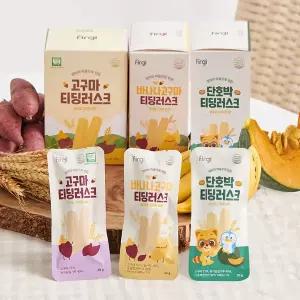 [퍼기] 국내산 티딩러스크 과자 유아 유기농 아기 간식 고구마맛 바나나맛 단호박맛 2BOX (12P)
