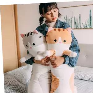 벨라솜 모찌 고양이 애착인형 동물쿠션 선물용 인테리어소품 바디필로우 90cm 안고 자는 베개