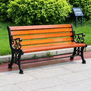 야외 목재 벤치 4인용 등받이 공원 정원 마당 철제 휴게용 장의자