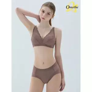 [하프클럽/]올데이 에센셜 모노레이스 브라 팬티 2종세트/애쉬브라운