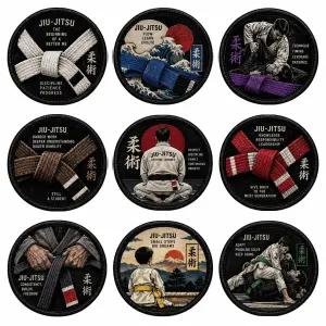 주짓수 JIU-JITSU 도복 그래플링 벨트 원형 9종 프리미엄 벨크로 패치