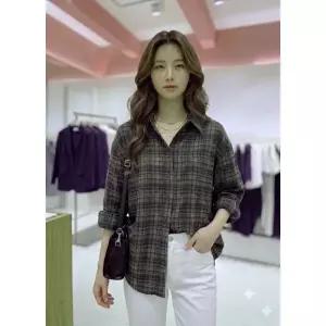 [롯데백화점]SOUP 루즈핏 체크 긴팔 셔츠  SC9LS35A